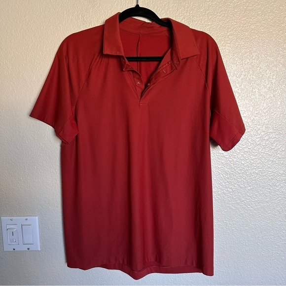 Lululemon Polo Shirt Mens Rust Stretch Golf Tennis Preppy Performance Casual - Picture 3 of 11
